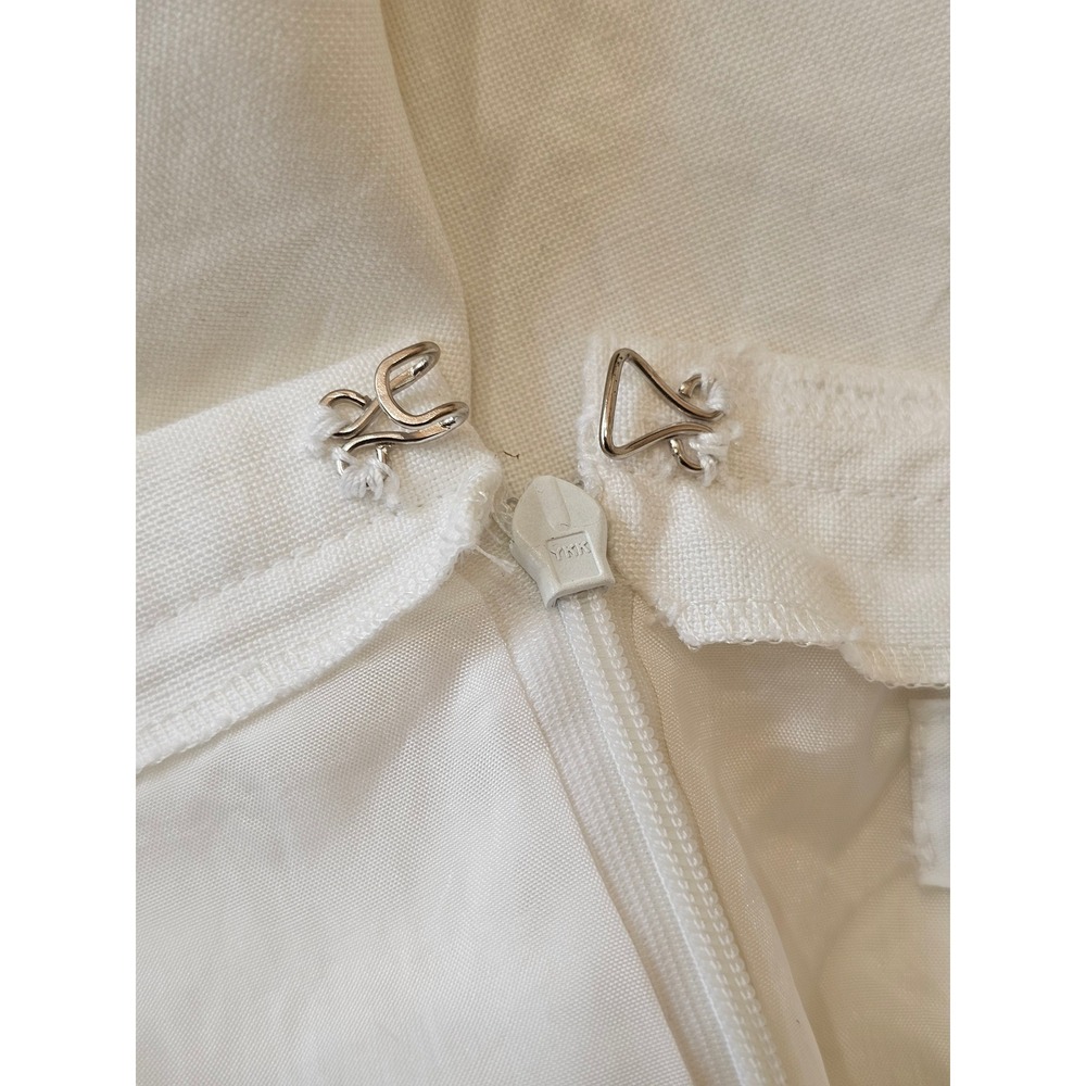 Yves Saint Laurent Variation Linen Pencil Skirt Womens 40 Cream Vintage YSL W28" - Picture 6 of 8